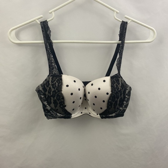 Victoria’s Secret Balconet 34C Black White Bra - Picture 9 of 9